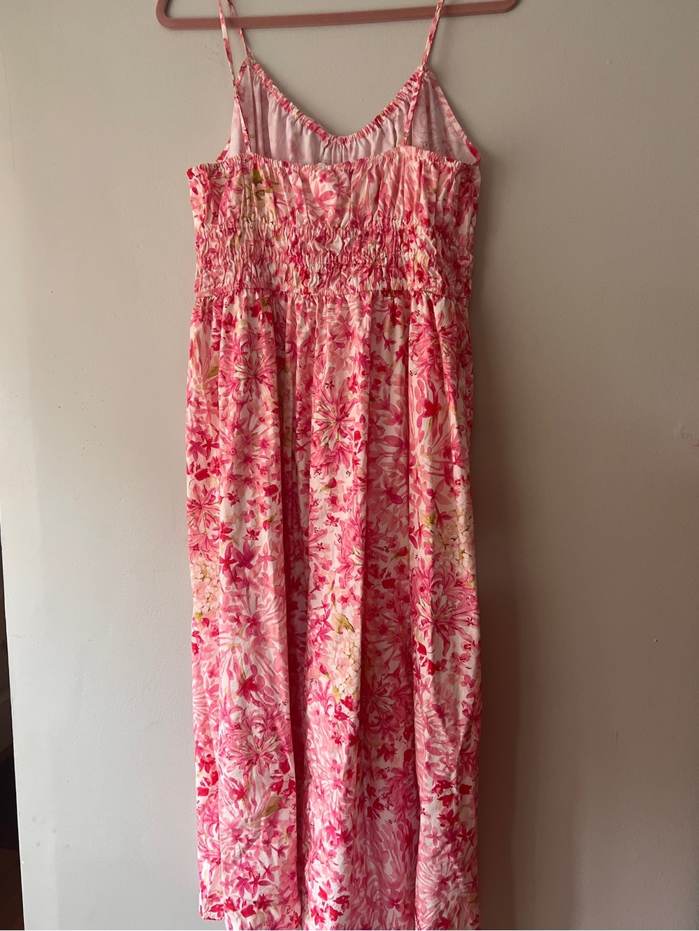 Floral Pink Maxi Skirt - Lightweight Summer Sleeveless - Picture 3 of 10